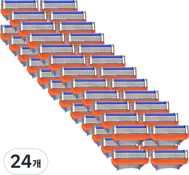 질레트 호환 면도날 퓨전 프로글라이드 프로쉴드 스킨택 전용 신형 5중날 면도기날, 24개, 4개입