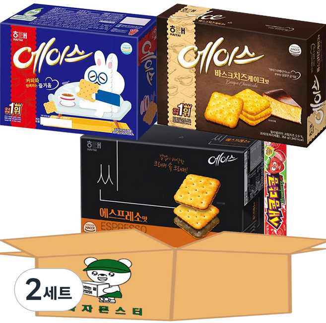 [과자몬스터] 에이스+에이스 바스크치즈케이크+에이스 씬에스프레소+새콤달콤, 2세트, 1048g