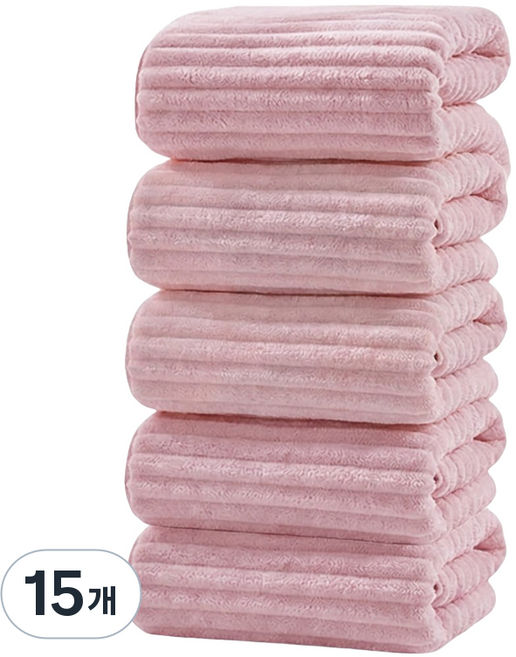 Ahomeone 수건 초극세사 타월 수건 부드러운 강력흡수 안빠지는 호텔 수건, 15개, 핑크