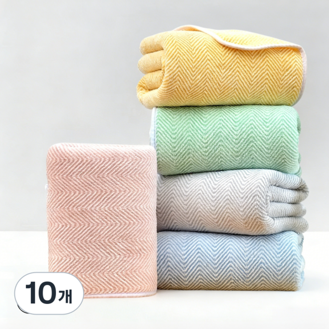 Ahomeone 호텔 수건 고흡수력 극세사 먼지없는 수건 세면 타월 130g, 믹스 컬러, 10개