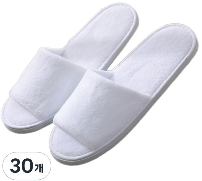 일회용 호텔 슬리퍼 고급 타올천 두꺼운 여성용 실내화 프라임, 화이트, 30개