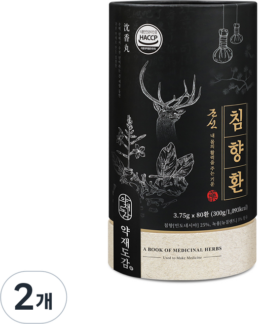 약재도감 조선 침향환 공진단 상자 + 쇼핑백, 2개, 300g