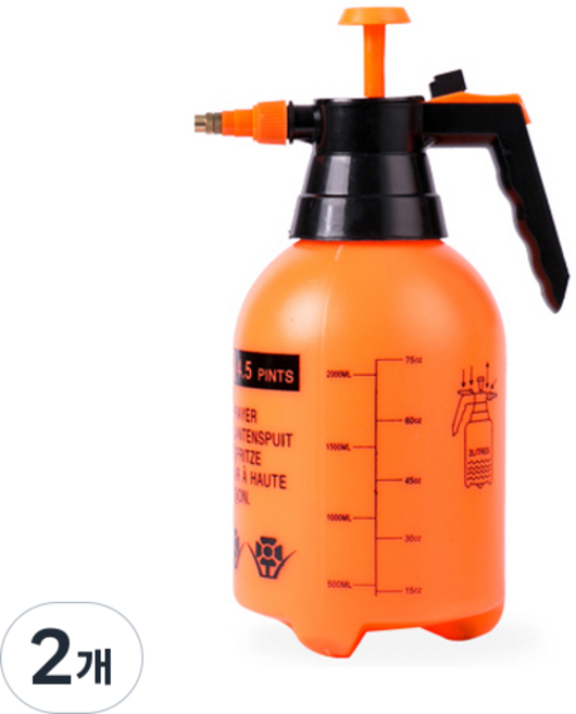 다용도 압축 분무기 2L, 2개, 혼합색상