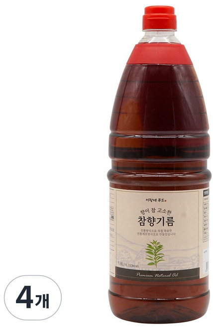 이장네_향이 참 고소한 참향기름_1.8L_, 4개, 1.8L