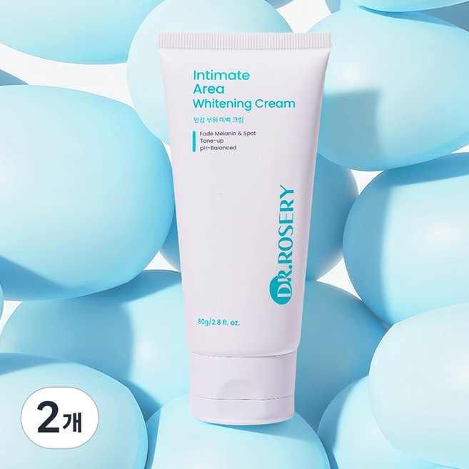 닥터 로제리 미백크림 잡티 화이트닝 톤업크림 바디 착색크림 Y존 겨드랑이 사타구니 얼굴 목 엉덩이 팔꿈치 영양 수분 크림, 2개, 80g