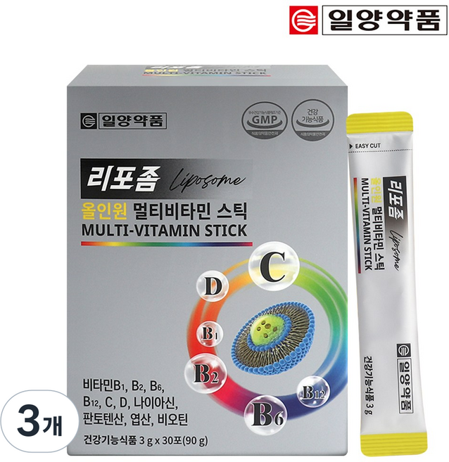 일양약품 정품 리포좀 올인원 멀티 비타민 스틱, 3개, 30회분