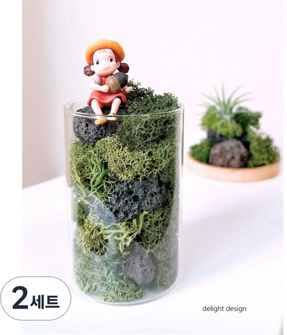 감사선물 가벼운선물-공기정화 스칸디아모스 인테리어 오브제 집들이 선물, 2세트