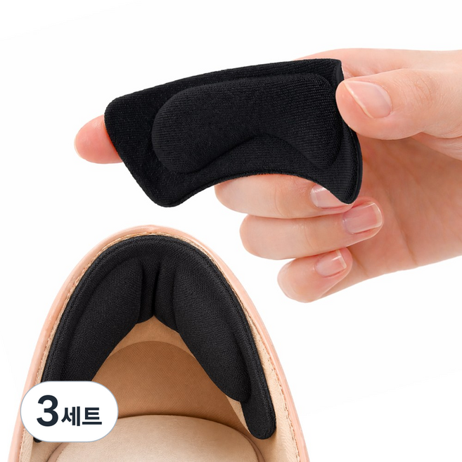 바로상점 휠 신발 뒤꿈치 보호 패드 컴포트 구두 패치 2종 x 10P 세트, 3세트, 블랙