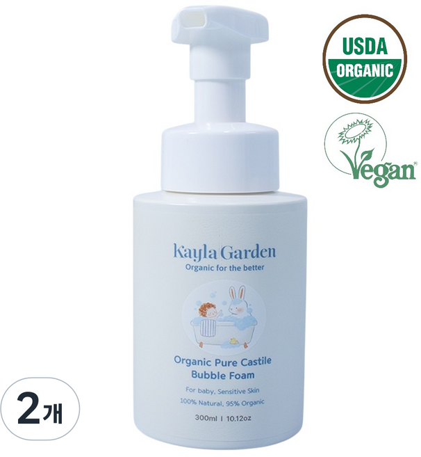 케일라가든 유기농 베이비 바디워시 (탑투토워시 바스앤샴푸 겸용), 2개, 300ml