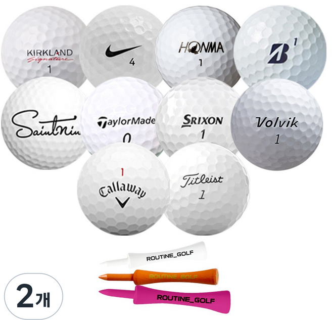 루틴골프 특a+급 골프공 로스트볼, 화이트, 2개, 10개입