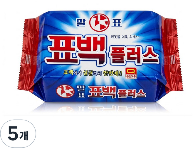 말표천광 표백플러스 세탁비누 빨래비누, 400g, 5개