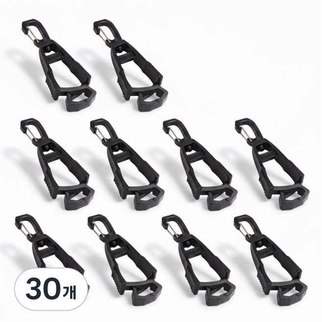 쿠키식스 아웃도어 등산 캠핑 골프 다용도 장갑 집게, 블랙, 30개