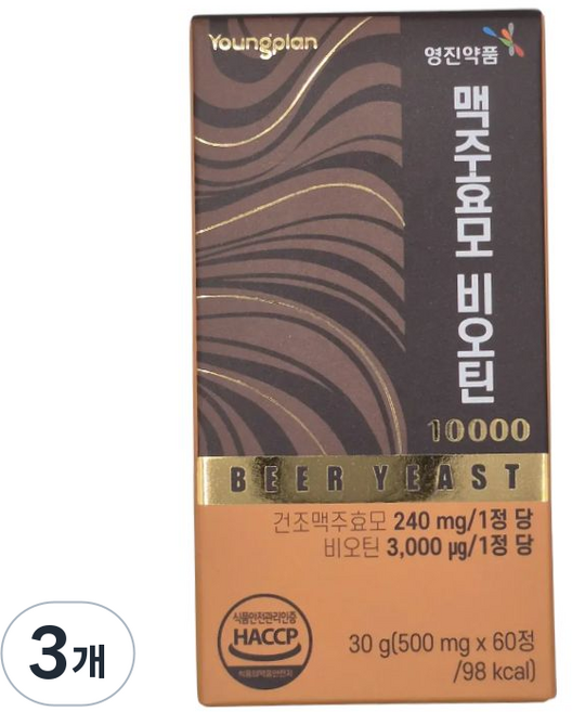 영진약품 맥주효모 비오틴 10000, 60정, 3개