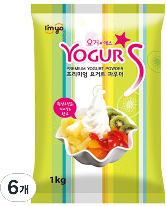 요거에스 프리미엄 요거트 파우더 플레인, 1kg, 1개입, 6개
