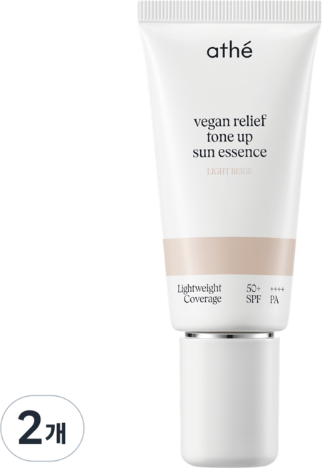 아떼 비건 릴리프 톤업 선에센스 라이트 베이지, 2개, 50ml