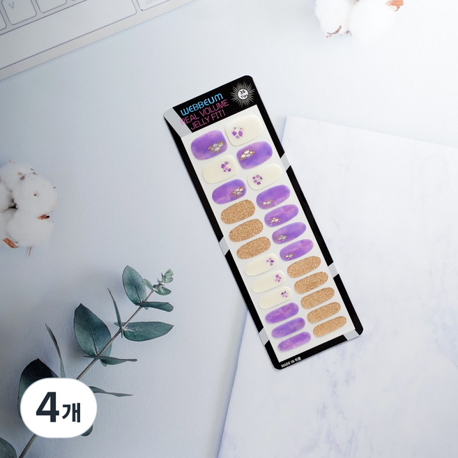 위쁨 네일스티커 네일팁 젤네일스티커, 4개, WEN029