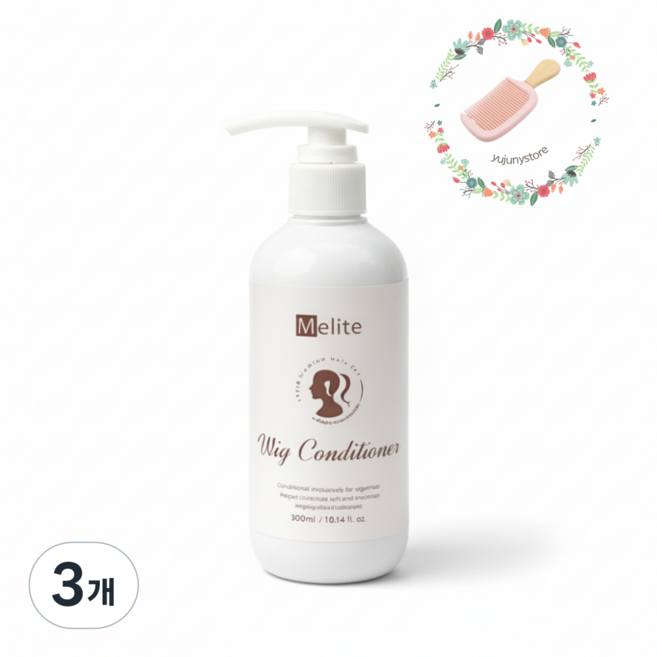가발전용 관리 프리미엄 멜리테 컨디셔너 부드러움 정전기 방지 린스 Melite, 3개, 300ml