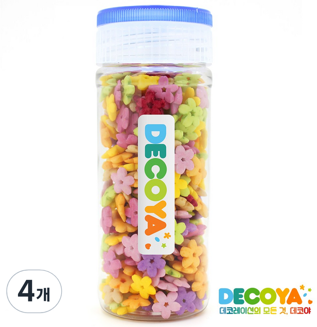 데코야 스윗 플라워 스프링클 간편용기 (스프링클/제과제빵/데코), 4개, 65g