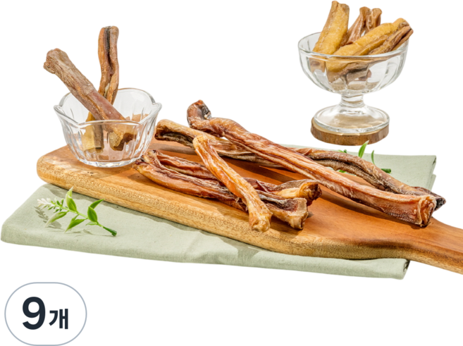 [펫스낵스] 제조일 15일 이내 도축된 한우, 9개, 35g, 국내산 소 우신 25cm