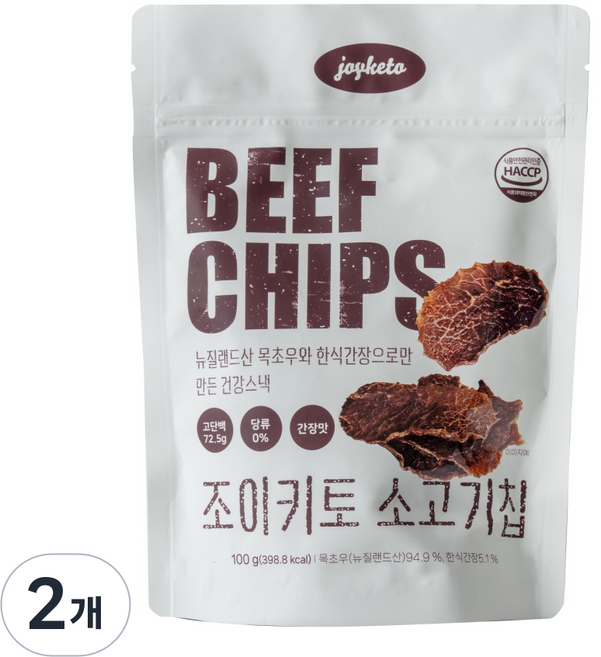 조이키토 소고기칩 간장맛, 2개, 100g