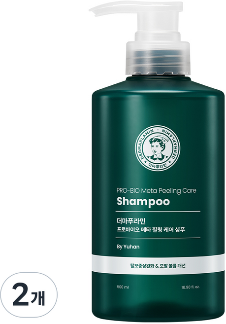 [더마푸라민] 프로바이오 메타 필링 케어 샴푸 500ml, 2개