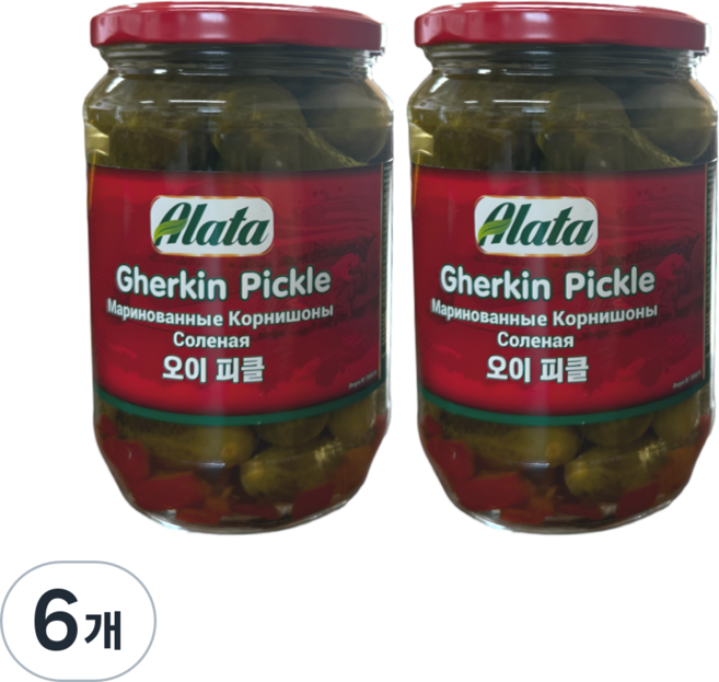 Alata Gherkin pickle 터키 오이피클 680g, 6개