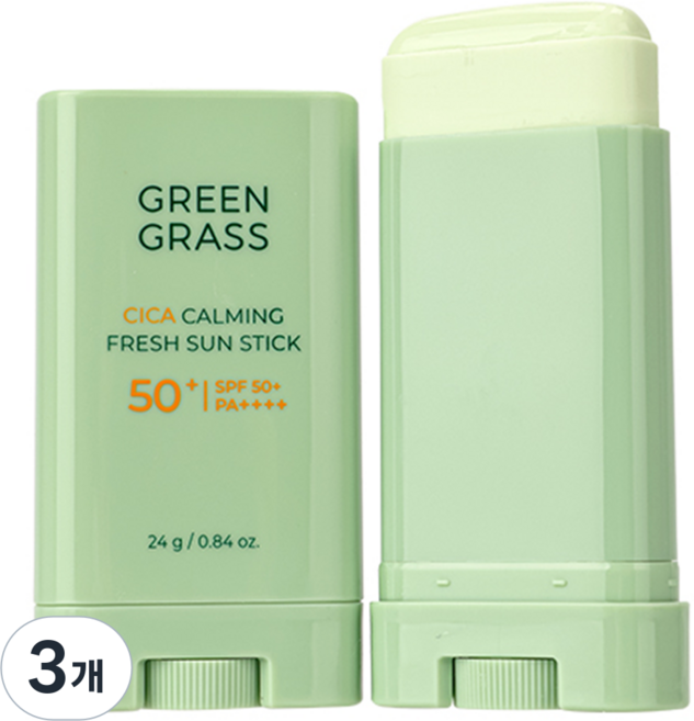 그린그라스 시카 카밍 프레쉬 선스틱 SPF+50+ PA++++, 3개, 24g