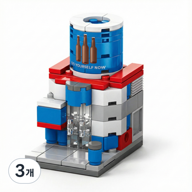 에버샵 어린이 성인 취미 미니 블록 레고 나노 블럭 상점 음식점 카페 조립 완구, 3개, K타입