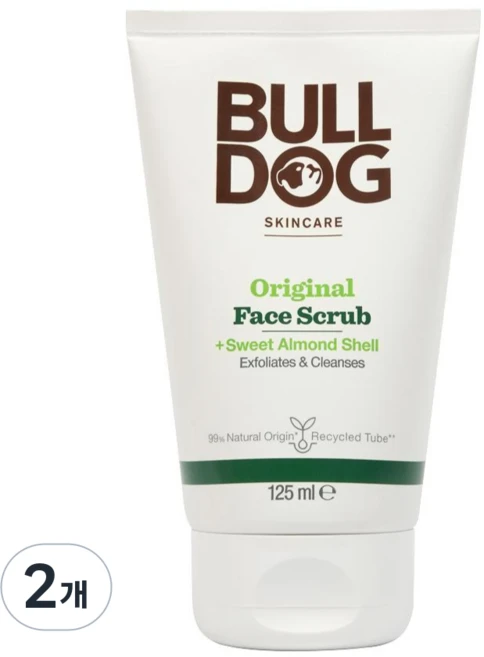[불독]오리지널 페이스스크럽 (자연유래 남성 스크럽폼), 2개, 125ml - 쿠팡