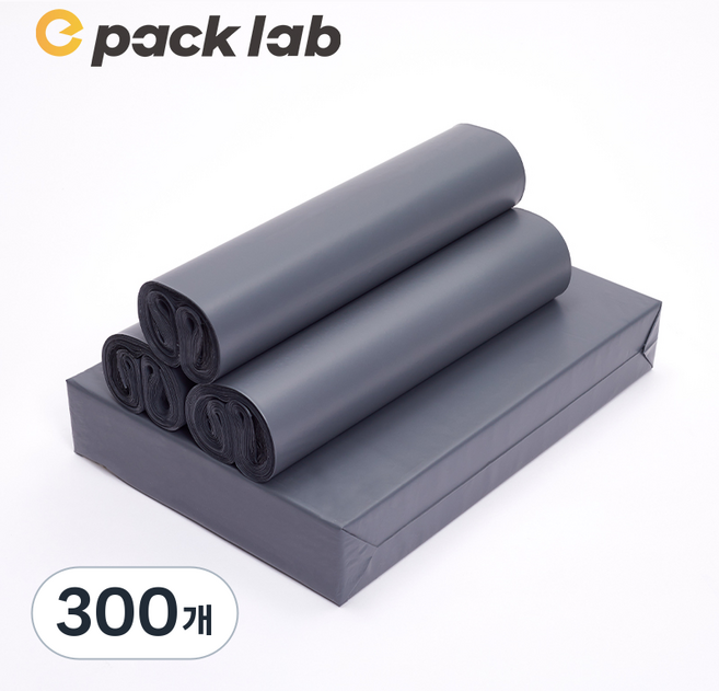 epacklab LDPE 0.07T 초두꺼운 택배봉투 그레이 프리미엄 방수 포장봉투 강력접착 대형 택배용, 300개