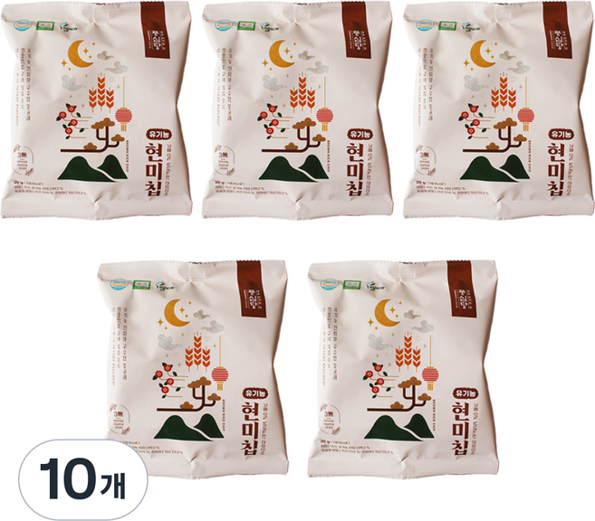풍심당 열풍칩 유기농 현미칩 쌀과자 저당 과자 건강간식 회사 간식, 30g, 10개