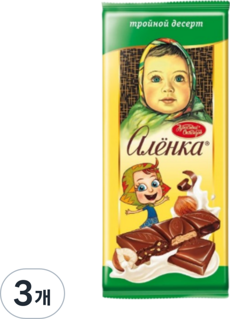 Chocolate (ALIONKA WITH DESSERT) 알룬카 디저트 초콜릿 85g, 3개