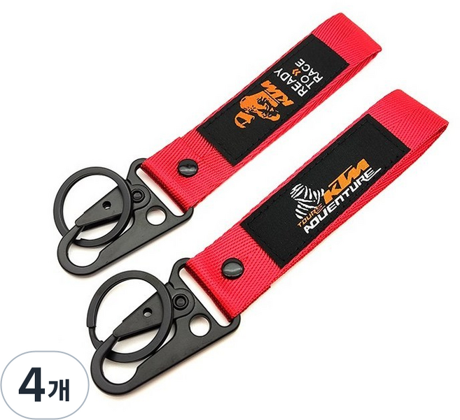 오토바이 키홀더 키링 야마하 가와사키 스즈키 혼다 열쇠고리 호환, 4개, KTM RTR 레드