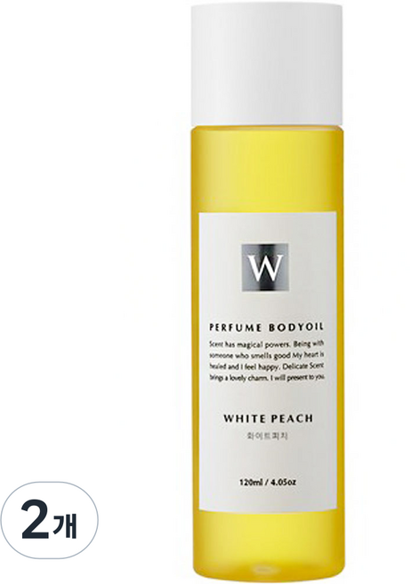 화이트센트 자연유래 퍼퓸 저자극 향 좋은 고보습 마사지 바디오일, 120ml, 2개, 화이트피치