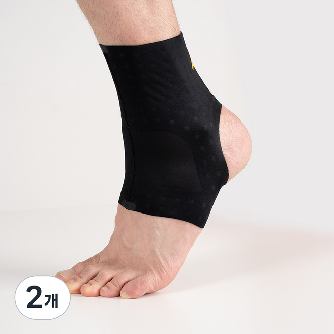 아머스킨 발목보호대 국가대표 선수용 테이핑 밴드형 1mm 두께, 블랙, 2개