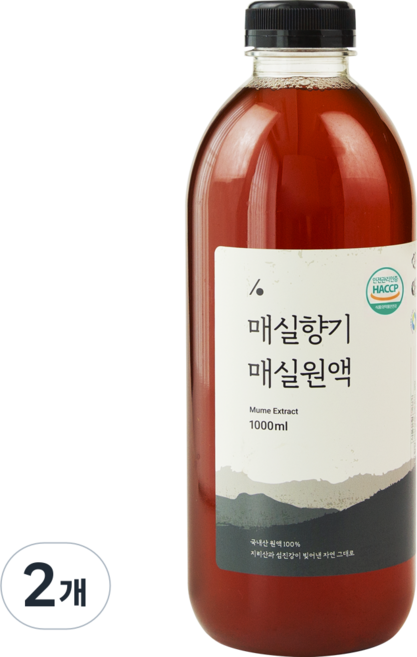 매실향기 국내산 하동 매실로 만든 자연발효 매실청 매실액, 2개, 1L