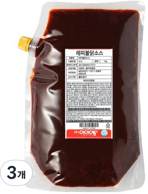 레피 불닭소스 핵 매운, 1kg, 3개
