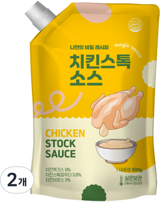 아이엠소스 치킨스톡 소스 액상 대용량, 2개, 500g
