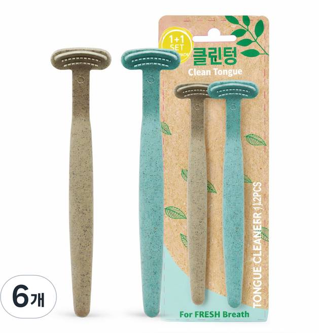 클린텅 데일리 혀클리너 입냄새 백태 제거 친환경, 37g, 6개
