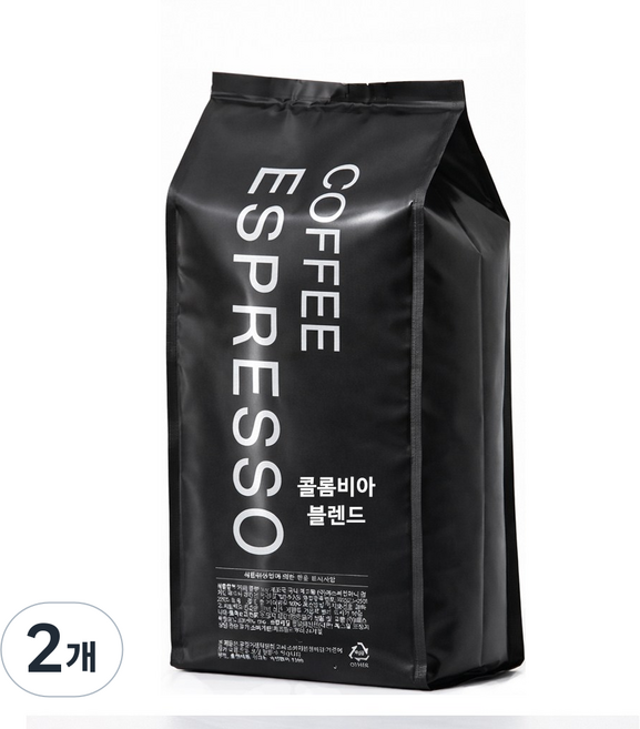 커피에스프레소 콜롬비아 블렌드, 2개, 1kg, 홀빈(분쇄안함)