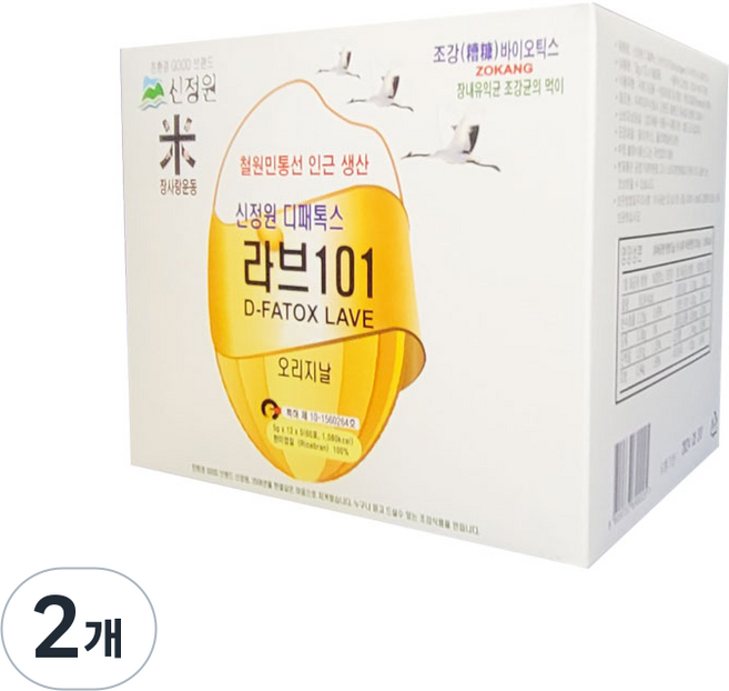 조강식품 라브 101 오리지널 (스틱형 ) 라이스브랜 신정원 디패톡스 철원평야생산, 2개, 300g