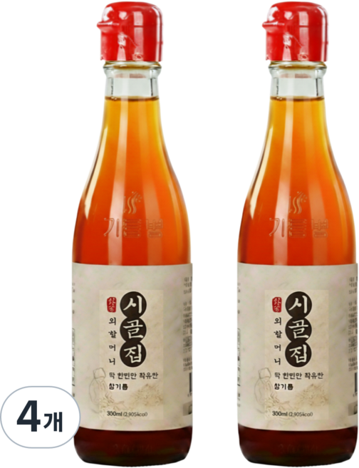 시장쏙 시골집 외할머니 참기름, 300ml, 4개