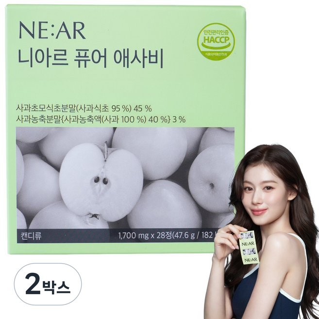 니아르 퓨어애사비 애사비 고체애사비 애사비캔디 혈당캔디 다이어트 혈당케어 1 700mg X 28, 28정, 2박스