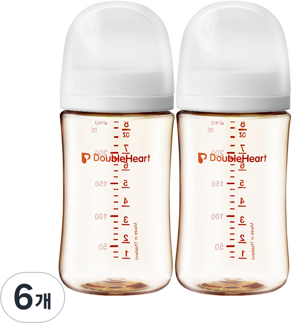 더블하트 모유실감 3세대 트윈팩 240ml, 제뉴인화이트 트윈팩(젖병2개), 6개