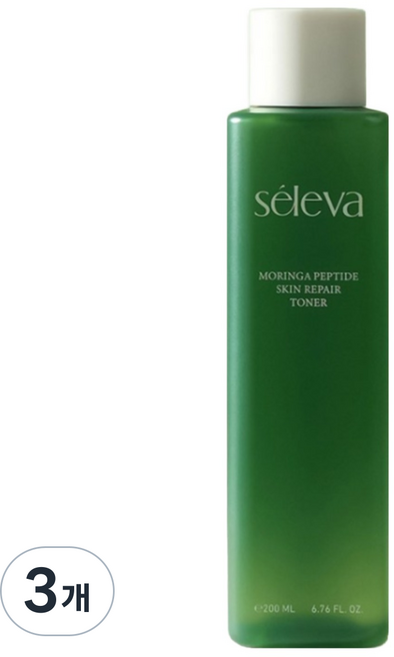 셀레바 펩타이드 무자극 토너 식약처 인증+8가지 임상 개선 에센스 주름 미백 이중 기능성 모링가 리페어 피부과 닦토 스킨, 3개, 200ml
