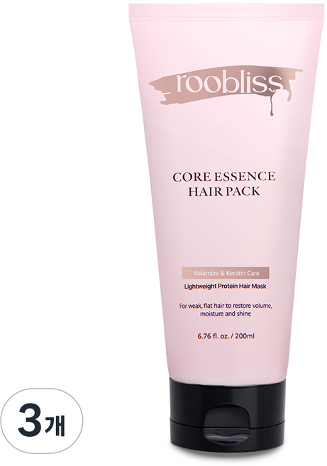 루블리스 단백질폭탄 극손상모 복구 헤어팩 로제 웨이브 트리트먼트, 3개, 200ml