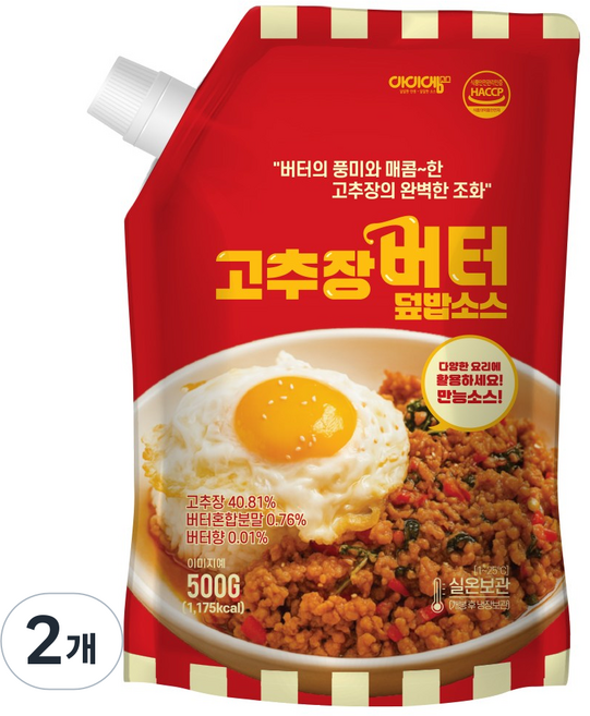 아이엠소스 고추장버터덮밥소스 비빔밥, 2개, 500g