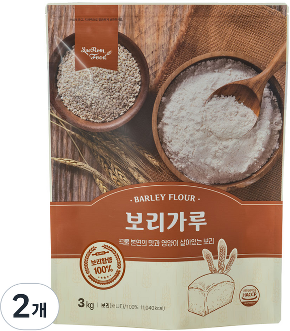 새롬푸드 보리가루, 3kg, 2개