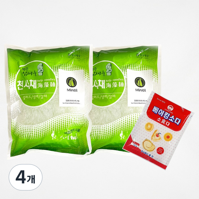 미웰 제주 섬마을 천사채 소 (식용베이킹소다 포함), 1kg, 4개