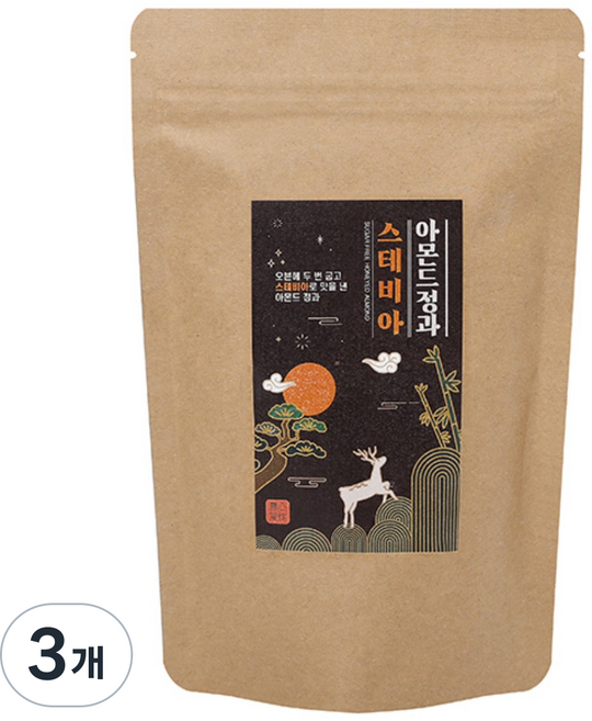 풍심당 무설탕 스테비아 아몬드 정과 하루 견과류 강정 저당간식 회사 간식, 3개, 120g